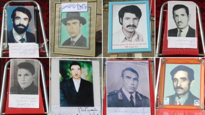 Photos of some of the victims of enforced disappearances in Afghanistan following the communist coup of 1978.  