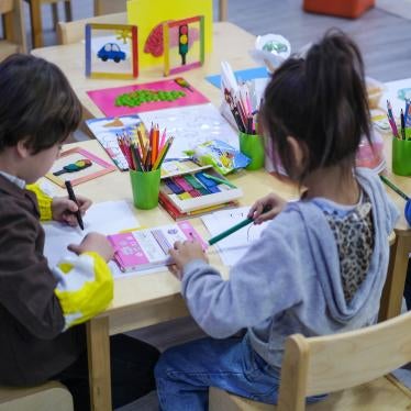 Students in a pre-primary school classroom in Tashkent, Uzbekistan.