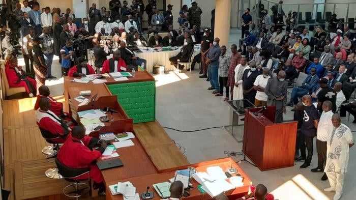 Eleven men accused of responsibility for the 2009 massacre and mass rape of pro-democracy protesters by forces linked to a former military junta in Guinea.