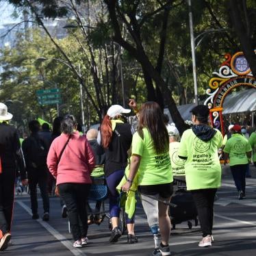 Hundreds of people with disabilities demonstrate to demand visibility and their right to be included in society.