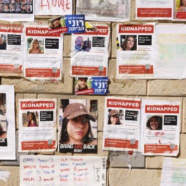 Photographs of Israelis taken as hostages during an October 7 attack by Hamas-led fighters, at a protest demanding their release, outside the HaKirya military base in Tel Aviv, Israel, on October 17, 2023. 