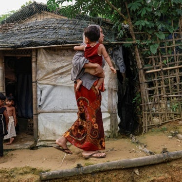 A family who fled from Buthidaung, Myanmar, at a refugee camp in Cox's Bazar, Bangladesh, June 25, 2024.