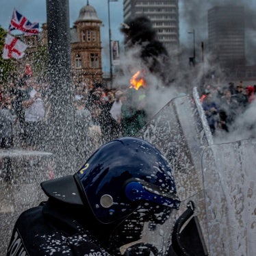  Far-right activists protest in Sunderland, England, August 2, 2024. 