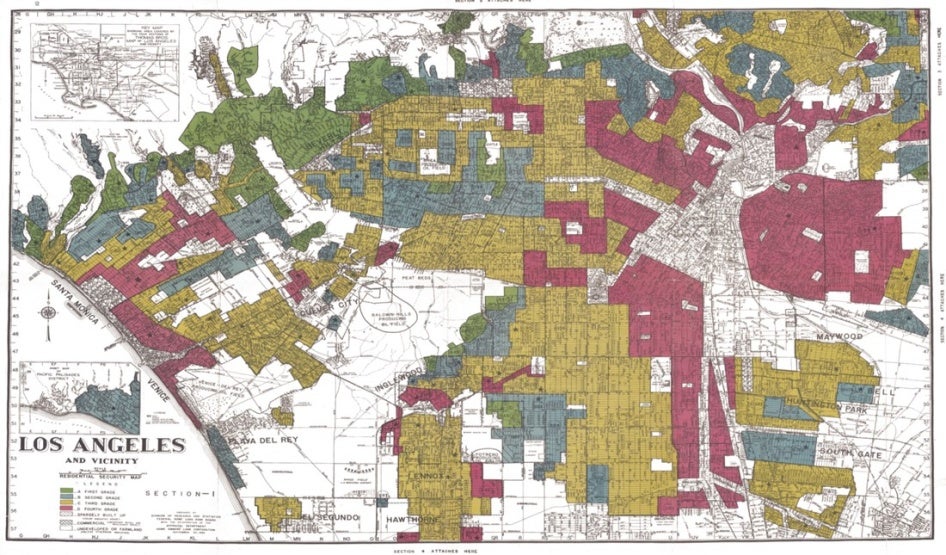 Historic map of Los Angeles neighborhoods